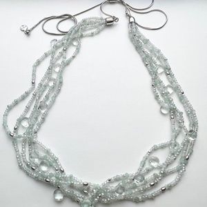 LOFT agate and crystal bead necklace